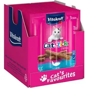 Katzenleckerlies Vitakraft Katzensnacks Cat Stick Lachs, 20x 3 St