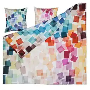 Mako-Satin-Bettwäsche ESTELLA, Puzzle Multicolor