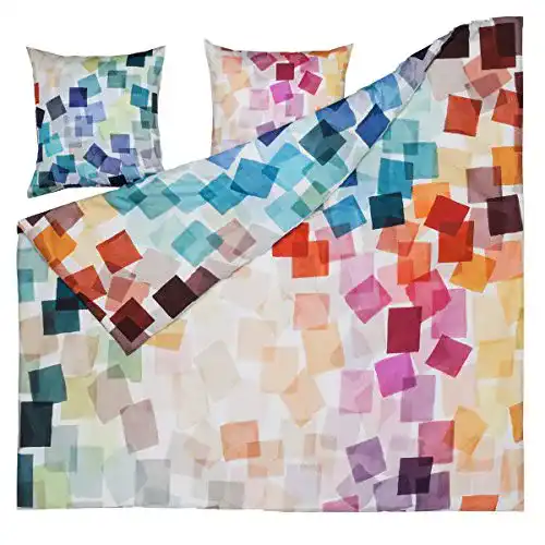 Mako-Satin-Bettwäsche ESTELLA, Puzzle Multicolor