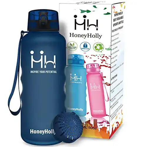 Trinkflasche 1,5 Liter HoneyHolly Sport Trinkflasche Auslaufsicher