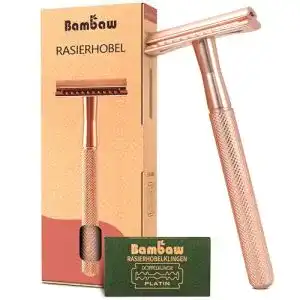 Nassrasierer Bambaw Metall Rasierer Frauen, Rasierhobel Rosegold