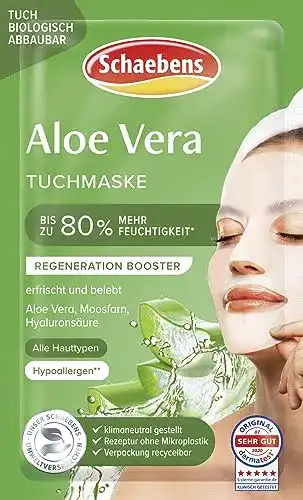 Gesichtsmasken Schaebens Aloe Vera Tuchmaske, 21 g