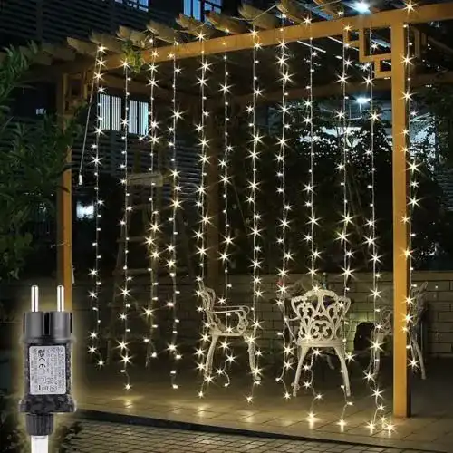 Lichterkette SALCAR LED Lichtervorhang 3x3m IP44 Vorhang