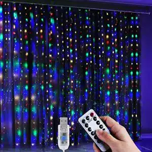 Lichtervorhang Anpro LED USB 3m x 3.2m, 320 LEDs USB Bunt