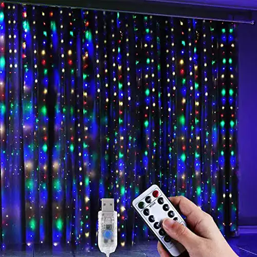 Lichtervorhang Anpro LED USB 3m x 3.2m, 320 LEDs USB Bunt