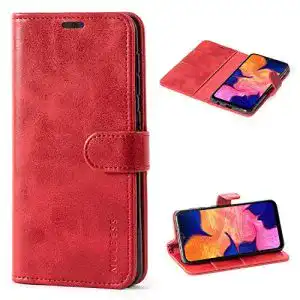 Samsung-Galaxy-A10-Hülle Mulbess, Leder Flip Case Schutzhülle