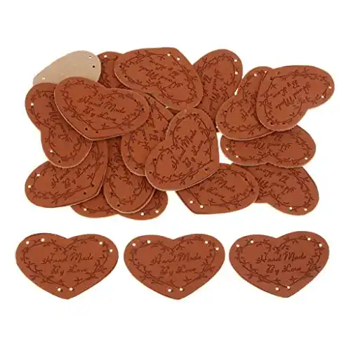 Lederlabel sharprepublic 20pcs Leder Etiketten Label Tags mit Löcher