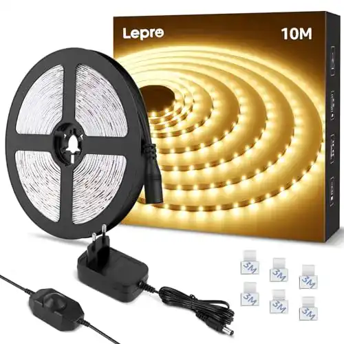 LED-Streifen 10m LEPRO LED Strip 10M Warmweiss, Dimmbar