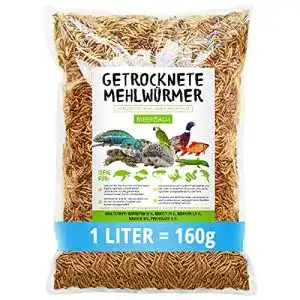 Futterinsekten MeerBach & Rose Mehlwürmer getrocknet, 1 Liter (160g)