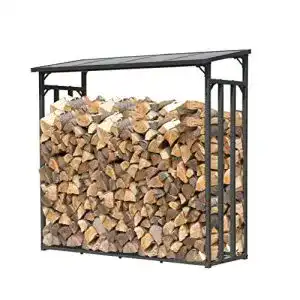 Holzunterstand QUICK STAR Metall Kaminholzregal Anthrazit XXL