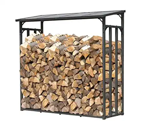 Holzunterstand QUICK STAR Metall Kaminholzregal Anthrazit XXL