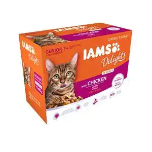 IAMS-Katzenfutter Iams Delights Senior Huhn in Sauce, 12 x 85 g