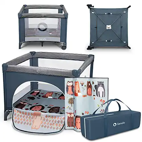 Laufgitter Lionelo FIE Baby Laufstall, Seiteneingang, LockGuard