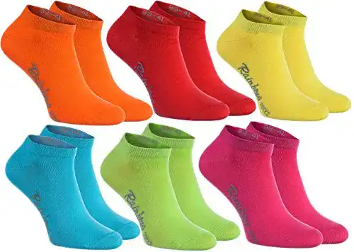 Sneaker-Socken Rainbow Socks Damen Herren Baumwolle 6 Paar