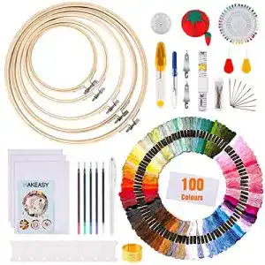 Stickgarn MAKEASY 205 PCS Stickerei Set,Stickerei Starter Kit