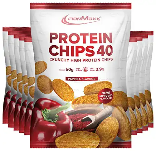 Protein-Chips IronMaxx Protein Chips Paprika, 10x 50 g Beutel
