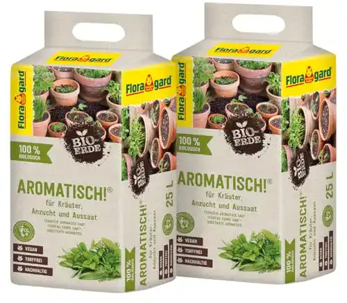 Torffreie Erde Floragard Bio-Erde Aromatisch 2×25 Liter – torffrei