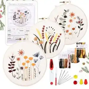 Stickset YINVA Anfänger Stickerei Set Stickerei Set, Blumenmuster