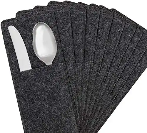 Bestecktaschen Miqio ® Design aus Filz abwaschbar, 10er-Set