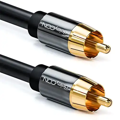 Subwoofer-Kabel deleyCON 5m Subwoofer Kabel, Cinch RCA