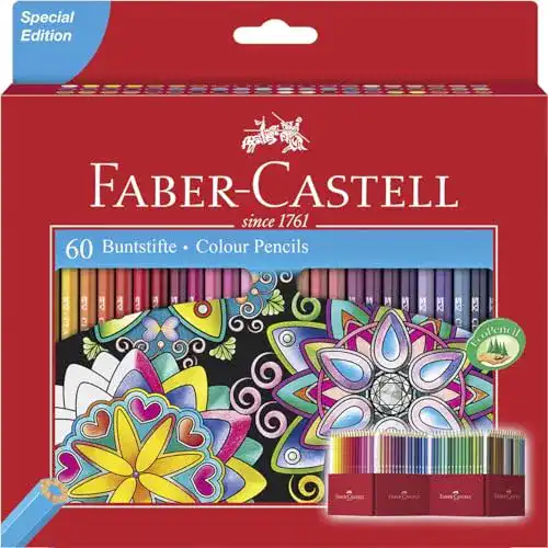 Buntstifte Faber-Castell 111260 – Buntstift Castle, 60er Kartonetui