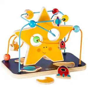 Motorikschleife Howa Motorikspielzeug mit Puzzle Holz „Space Fun