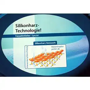 Silikonharzfarbe Silikon Fassadenfarbe 2,5 Liter mit Abperleffekt