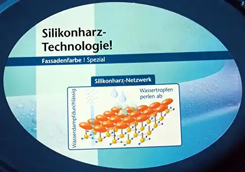 Silikonharzfarbe Silikon Fassadenfarbe 2,5 Liter mit Abperleffekt