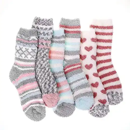 Kuschelsocken Damen Blu Ninfee Flauschige Socken 6 Paar