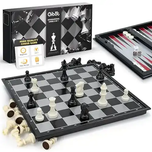 Die beste Schachbrett Gibot 3-in-1 Schachspiel Magnetisch , 32CM x32 cm 2026 Test Bestseller Schachbrett Gibot 3-in-1 Schachspiel Magnetisch , 32CM x32 cm