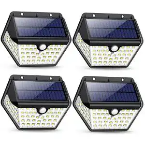Solar-Wandleuchte außen iPosible, mit Bewegungsmelder, 4 Stück