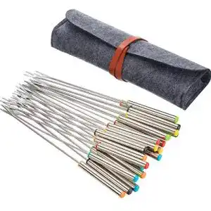 Fonduegabeln TecUnite Edelstahl, hitzebeständiger Griff, 24 Pack.