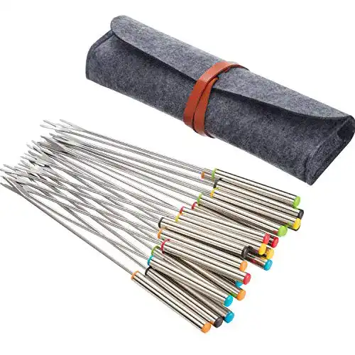 Fonduegabeln TecUnite Edelstahl, hitzebeständiger Griff, 24 Pack.