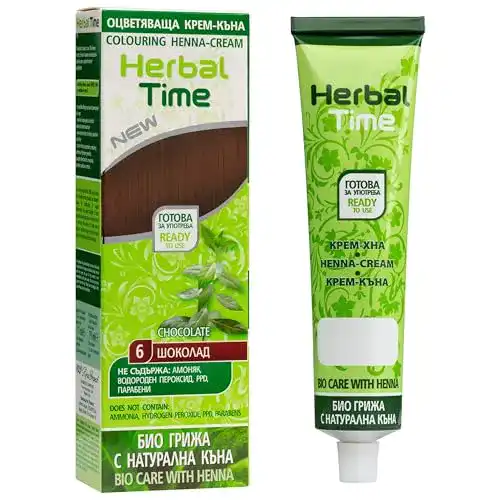 Pflanzenhaarfarbe Herbal Time Haarfärbecreme mit Henna