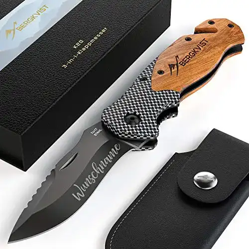 Taschenmesser mit Gravur BERGKVIST ® 3-in-1 Taschenmesser K20
