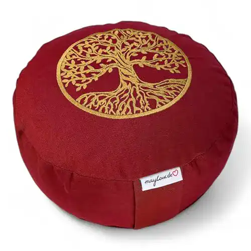 Meditationskissen maylow Yoga mit Herz ® Yogakissen mit Stickerei