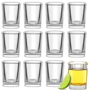 Schnapsgläser Praknu 12 Set Glas 4cl Eckig, spülmaschinenfest