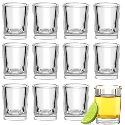 Schnapsgläser Praknu 12 Set Glas 4cl Eckig, spülmaschinenfest