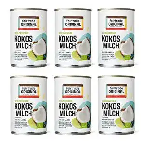 Kokosmilch Fairtrade Original 6 x Bio 400 ml Dose