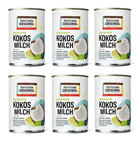 Kokosmilch Fairtrade Original 6 x Bio 400 ml Dose