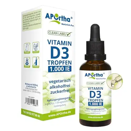 Vitamin D3 APOrtha 1000. I.E – 25 µg, Tropfen, 50ml, vegetarisch