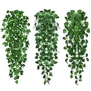 Hängepflanze ROLLWAY 3 Stück Kunstpflanze Hängend, 96cm
