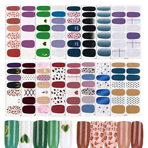 Nagelfolie FLOFIA 16 Blatt Nagelsticker Selbstklebend