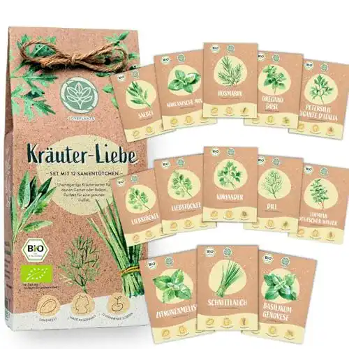 Kräuter-Samen Loveplants Bio Kräuter Samen Set 12 Sorten Bio