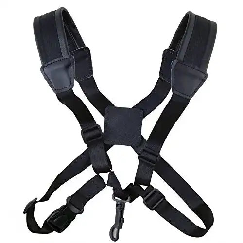 Saxophongurt ATIDY Saxophon Gurt Qualitätsleder Cross Strap mit dickeres Material auf die Schultern Anzüge für Saxophon
