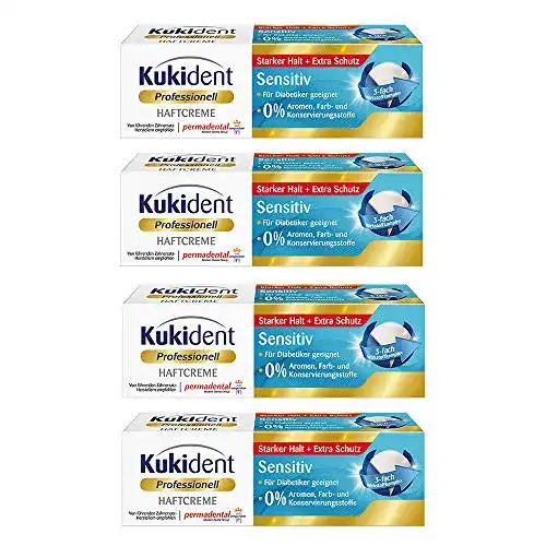 Haftcreme Kukident Professionell Sensitiv, 4er Pack (4 x 40 g)