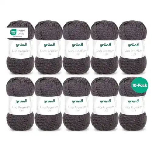 Häkelgarn Gründl Lisa Premium Uni Strick, 50 g/133 m