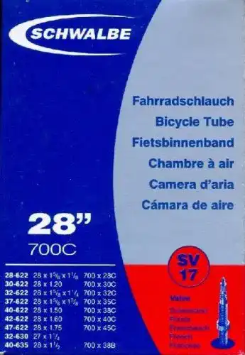 Fahrradschlauch (28 Zoll) Schwalbe Schlauch SV 17-28″ – 2er Set