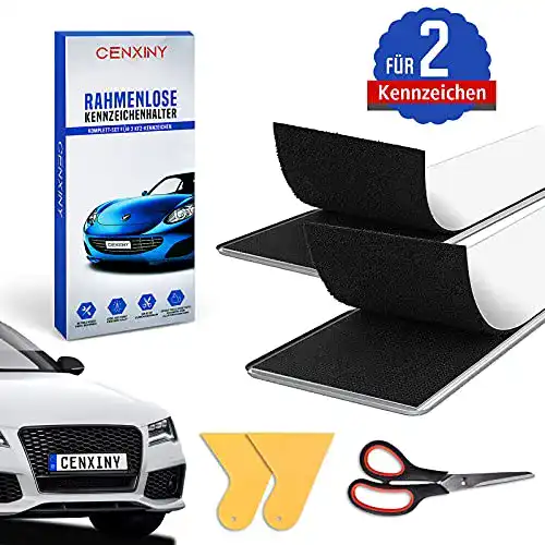 Kennzeichenhalter (rahmenlos) CENXINY 2X Klett Kennzeichenhalter