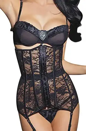 Strapshalter KUOSE Damen Unterbrust Lace Up Waist Cincher